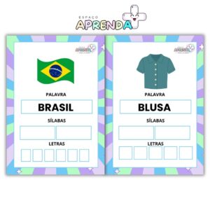 Fichas para Alfabetização – Formando Palavras Complexas