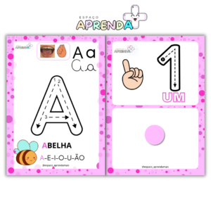 Alfabeto Especial Coordenação Motora + Numerais - Rosa