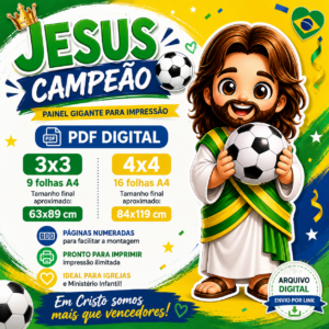 Pôster Jesus e campeão - 3x3 – 63x89 cm