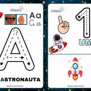 Alfabeto especial coordenação motora+ numerais - Astronauta