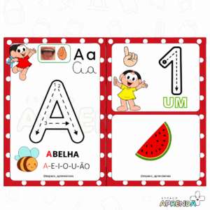 Alfabeto especial coordenação motora + numerais - Turma da Mônica