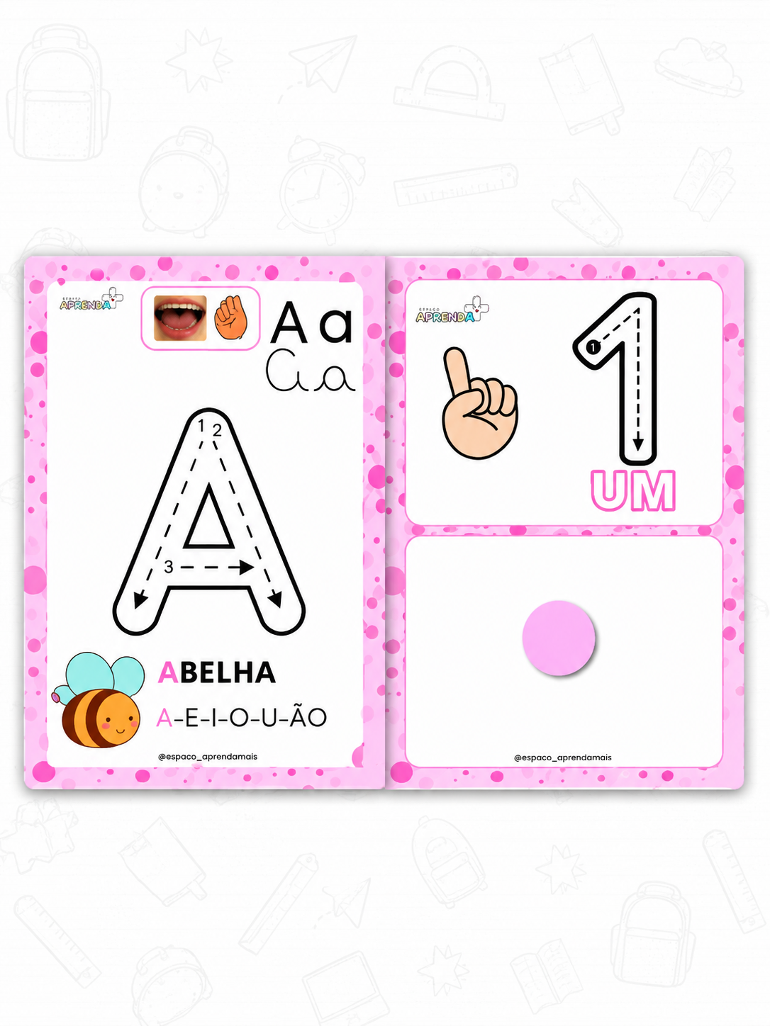 Alfabeto especial coordenação motora + numerais- rosa