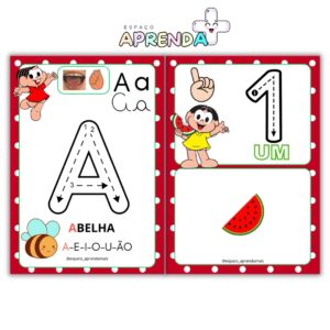 Alfabeto Especial Coordenação Motora + Numerais - Turma da Mônica