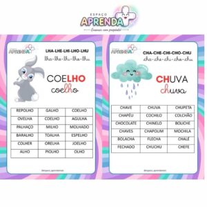 Fichas de leitura- sílabas complexas