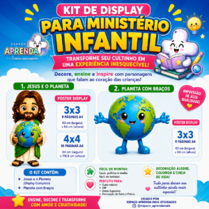 Kit display Jesus e o planeta terra