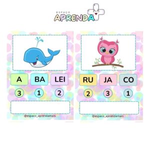 Fichas para alfabetização- Sílabas numeradas